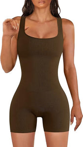 Brown Knit Jumpsuit