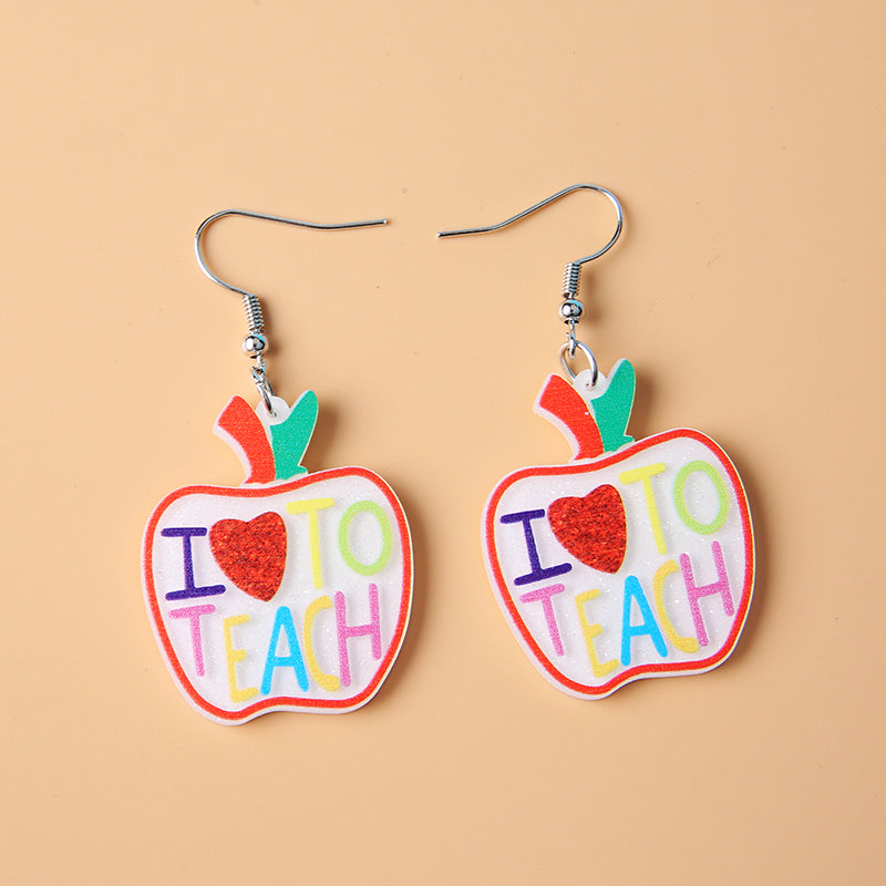 I Love To Teach Earrings