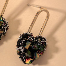 Load image into Gallery viewer, Becky Mae Black Heart Earrings