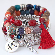 Load image into Gallery viewer, Bohemian Charm Beaded Bracelets (4pcs set)