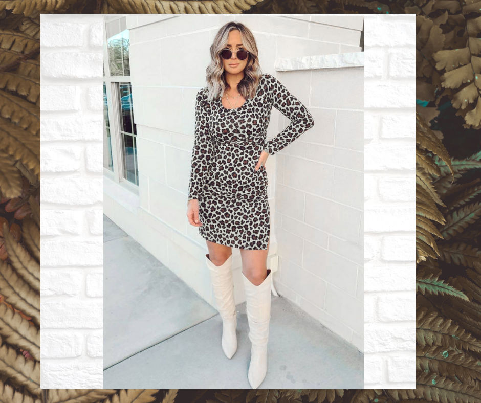 Leopard  Long Sleeve Dress