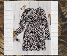 Load image into Gallery viewer, Leopard  Long Sleeve Dress