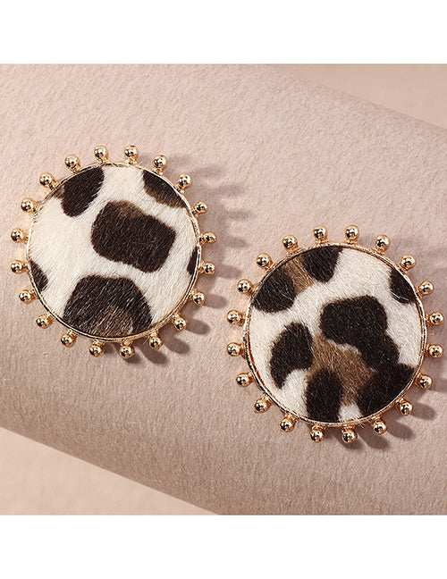Lena Leopard Star & Round Earrings