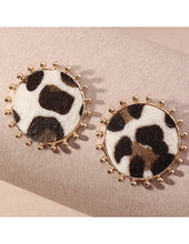 Load image into Gallery viewer, Lena Leopard Star & Round Earrings