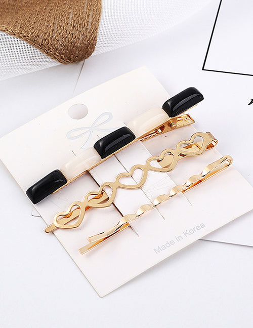 Black and Blue Heart Hairpins (3pc set)