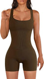 Brown Knit Jumpsuit