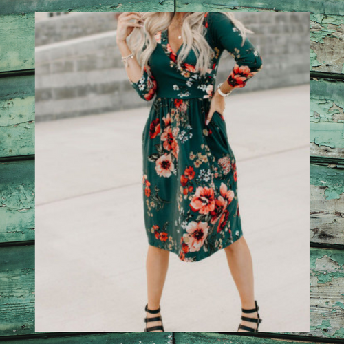 Georgia Green Floral Dress