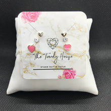 Load image into Gallery viewer, Pinky Love Heart Earring Set