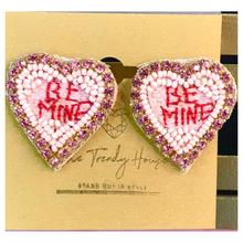 Load image into Gallery viewer, Beaded Be Mine Earrings