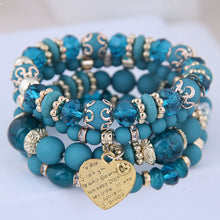 Load image into Gallery viewer, Bohemian Heart Beaded Bracelets (4pcs set)