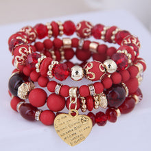 Load image into Gallery viewer, Bohemian Heart Beaded Bracelets (4pcs set)