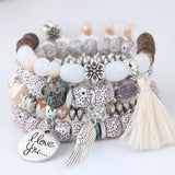 Bohemian Charm Beaded Bracelets (4pcs set)