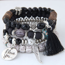 Load image into Gallery viewer, Bohemian Charm Beaded Bracelets (4pcs set)