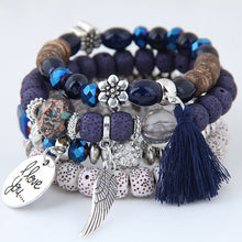 Load image into Gallery viewer, Bohemian Charm Beaded Bracelets (4pcs set)