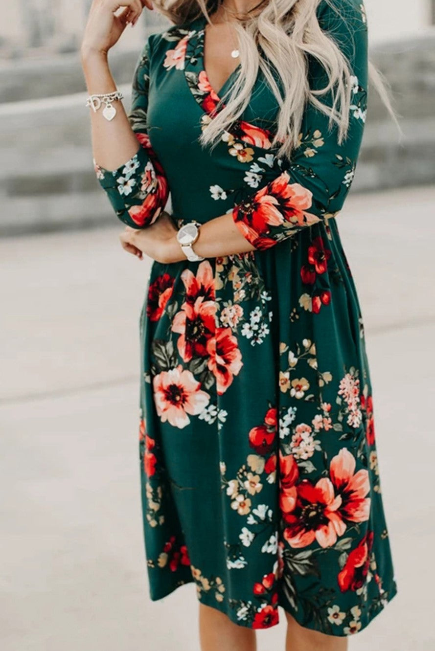 Georgia Green Floral Dress The Trendy House, LLC Georgia Green Floral Dress The Trendy House, LLC