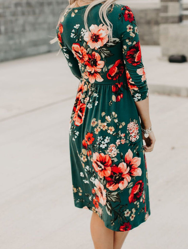 Georgia Green Floral Dress