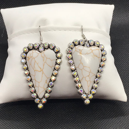 Western Long Silver-Tone Ball Chain & Earring (set)