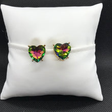 Load image into Gallery viewer, Vitrail Heart Shape Crystal Earrings