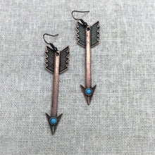 Cargar imagen en el visor de la galería, Arrow Turquoise Earrings