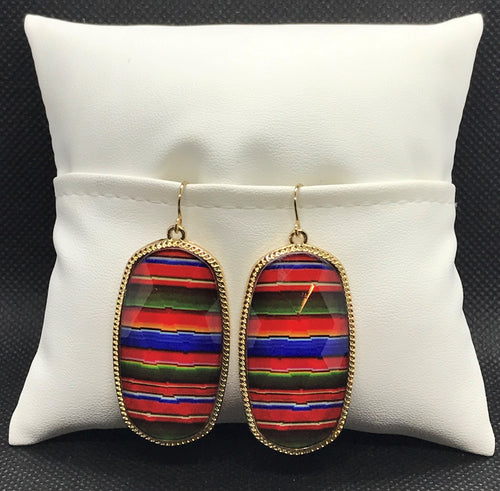 Sarape Gold Tone Earrings