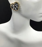 Druzy Heart Stud Earrings