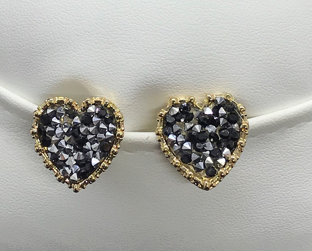 Druzy Heart Stud Earrings