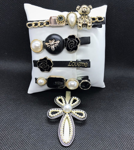 Pearl Hair Clips (5pc set)