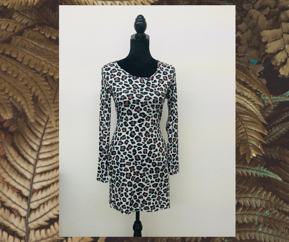 Leopard  Long Sleeve Dress
