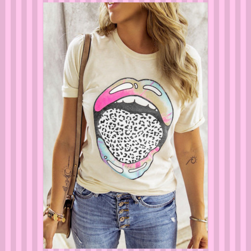 Tanya Tie-Dye Lip Shirt