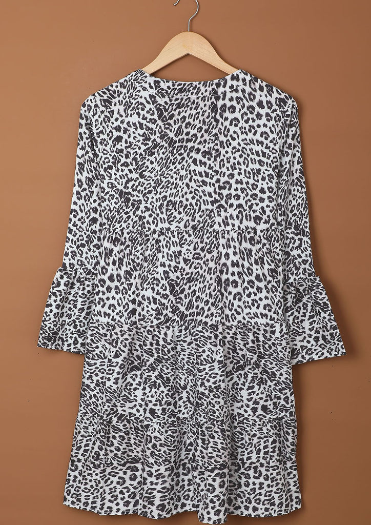 Regina Ruffle Leopard Dress