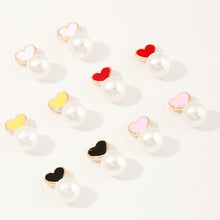 Load image into Gallery viewer, Pearl Heart Shape Earrings (5pc set)