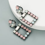 Esmeralda Square Rhinestone Earrings