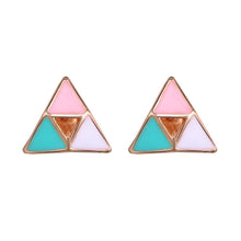 Load image into Gallery viewer, Little Girl&#39;s Tri-Color Triangle Earrings