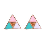 Little Girl's Tri-Color Triangle Earrings