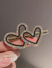Load image into Gallery viewer, Double Heart Rhinestone Headpin