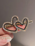 Double Heart Rhinestone Headpin