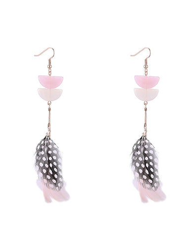 Francesca Tassel Feather Earrings