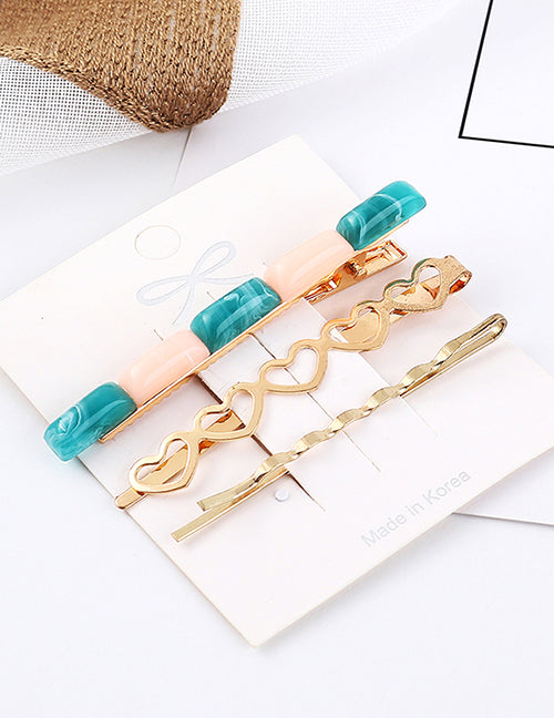 Black and Blue Heart Hairpins (3pc set)