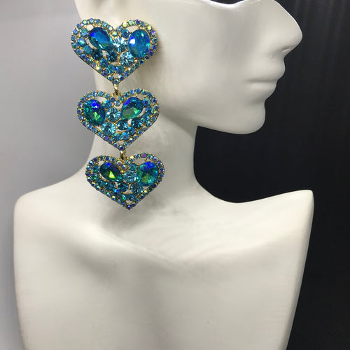 Tri Heart Love Earrings