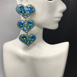 Tri Heart Love Earrings